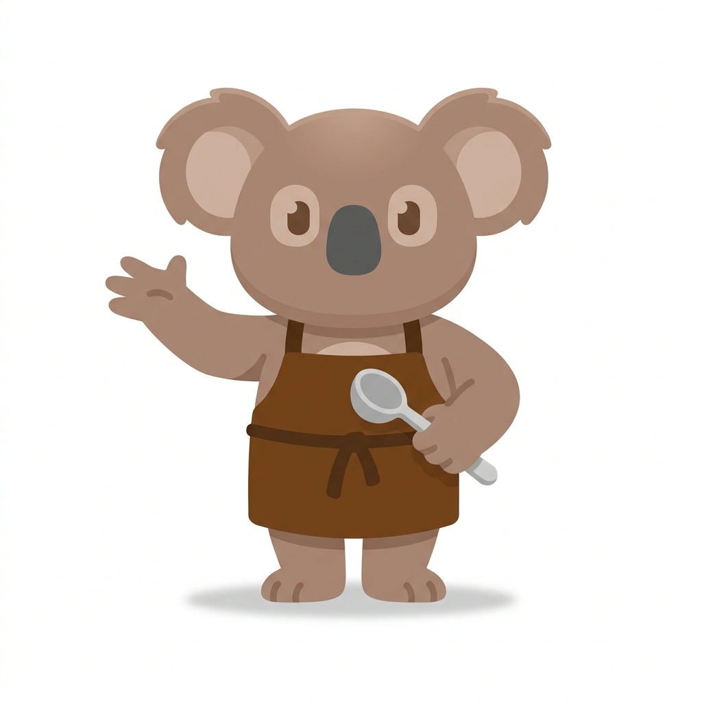 Kona the Koala, the guide who teaches the How to Taste Coffee course
