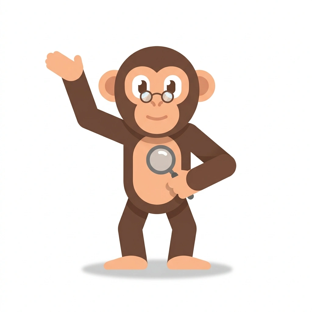 Pip the Primate, the guide who teaches the The Human Nature Handbook course