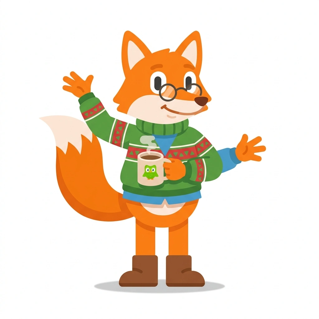 Fritz the Fox, the guide who teaches the Natural German Flow course
