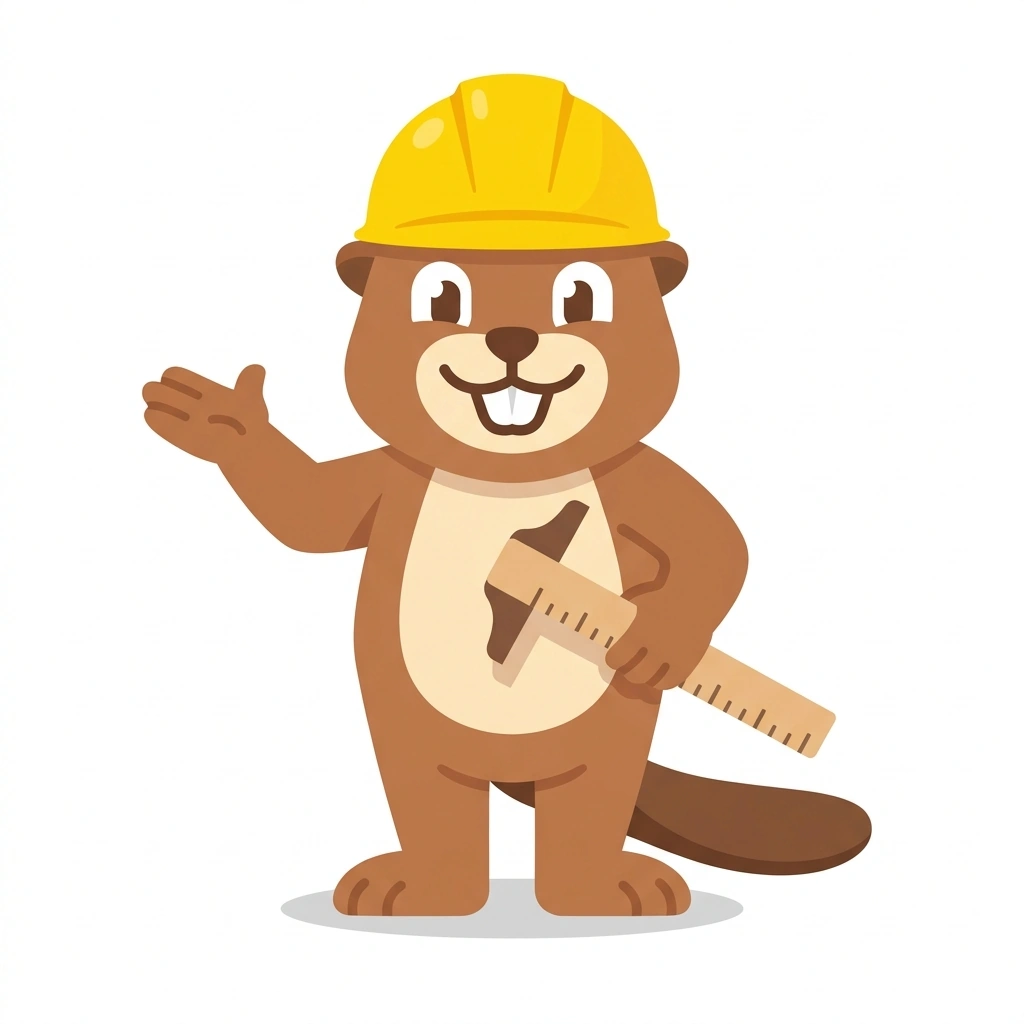 Barnaby the Beaver, the guide who teaches the Statics: 2D Force Equilibrium course