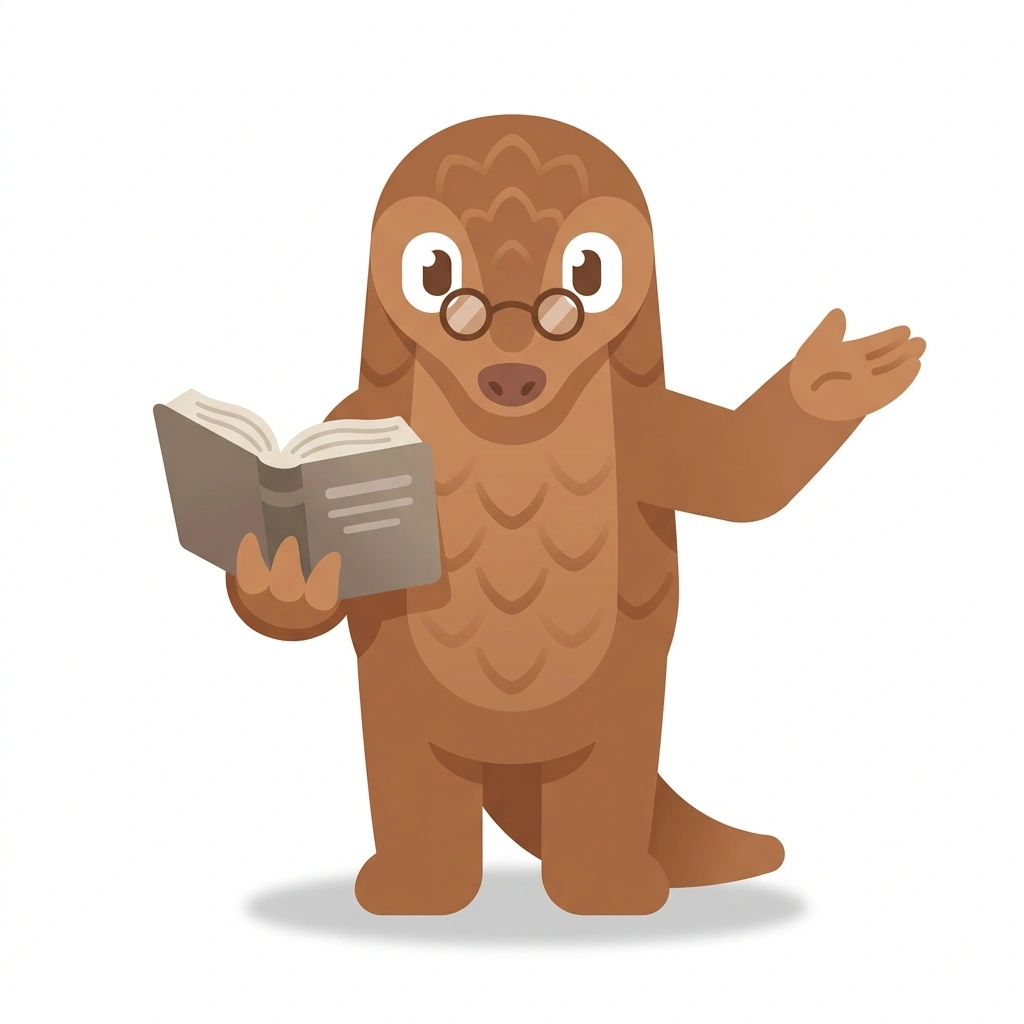 Page the Pangolin, the guide who teaches the The Dewey Decimal System course