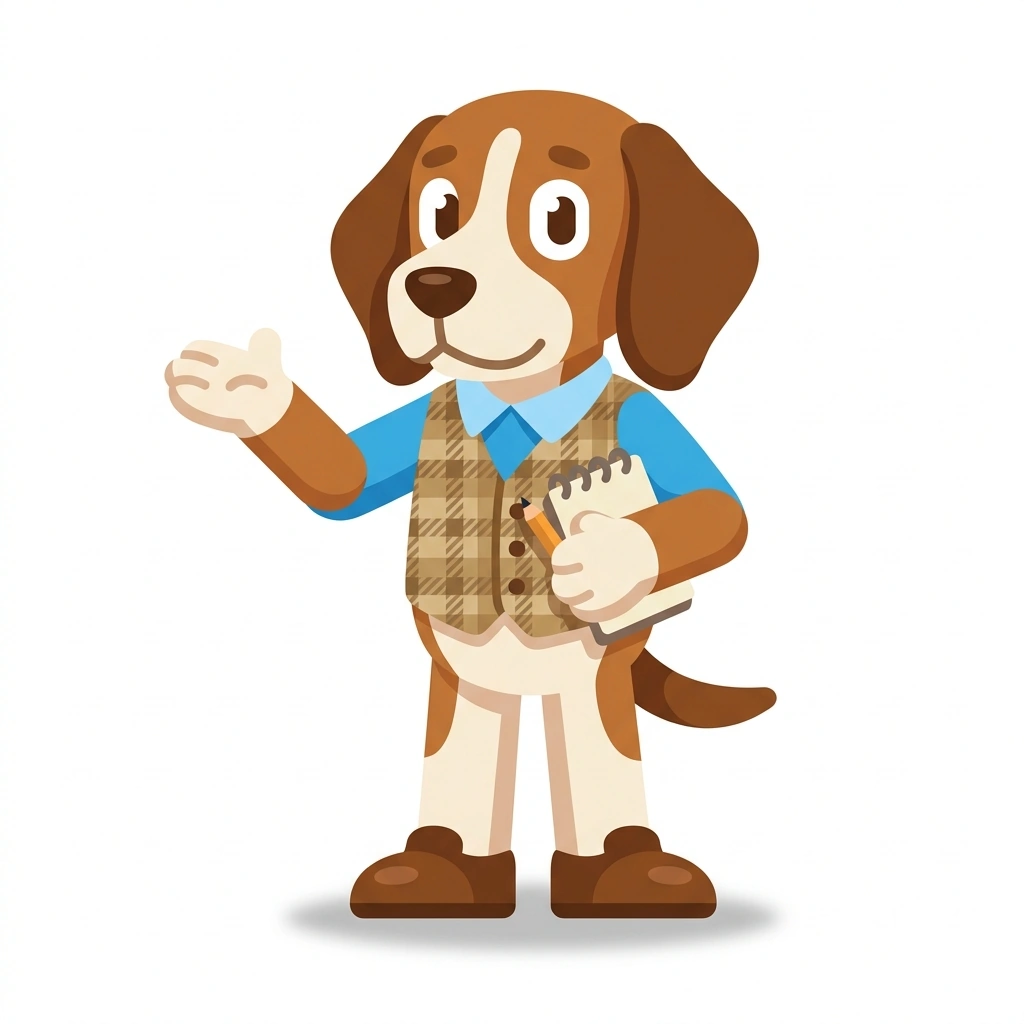 Barnaby the Beagle, the guide who teaches the Psychology of Everyday Behavior course