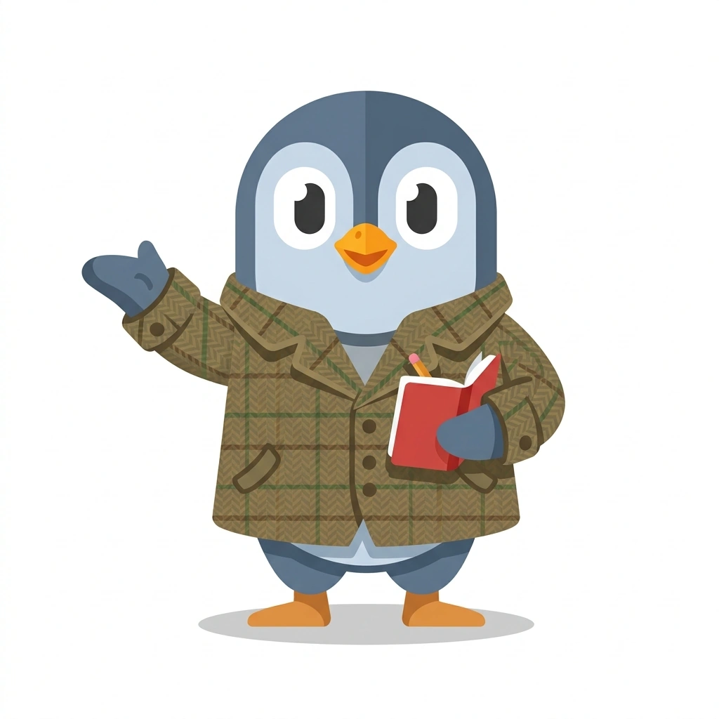 Pip the Penguin, the guide who teaches the Existentialism, Nihilism, and Absurdism course