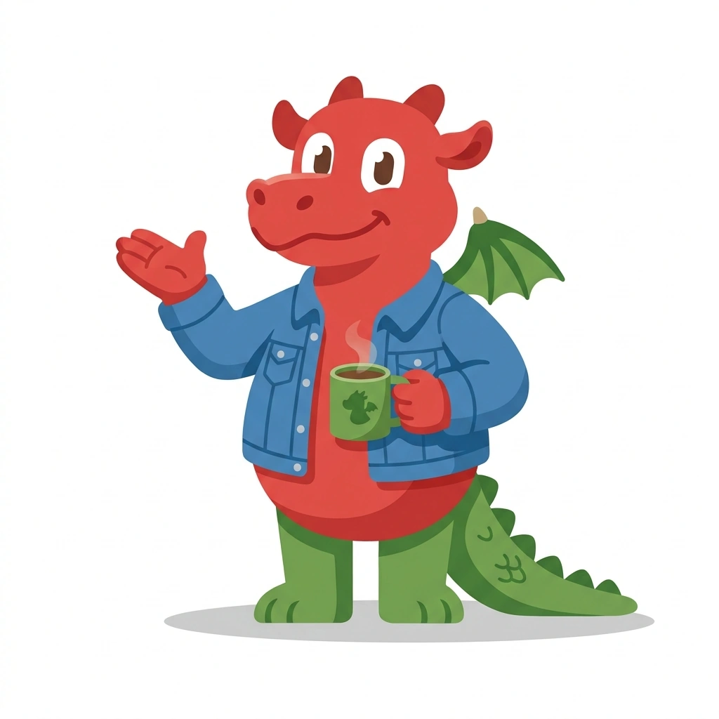 Dafydd the Dragon, the guide who teaches the Everyday Spoken Welsh course